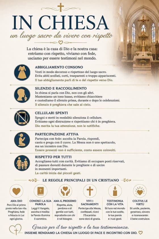 Locandina: In chiesa, un luogo sacro da vivere con rispetto